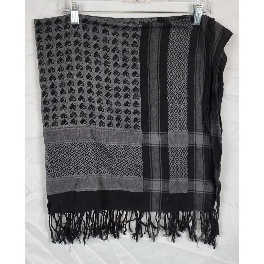 Black & Grey Square Scarf 36x36